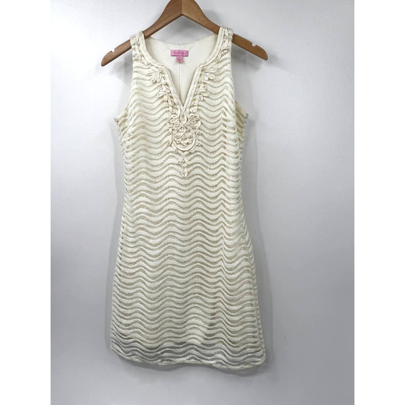 Lilly Pulitzer Women's Margate‎ Shift Tank Dress Sleeveless Cream Size Small - Picture 7 of 7